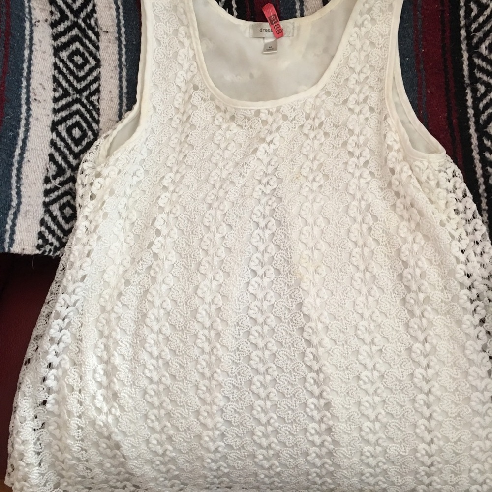 Lace Tank Top with split in back